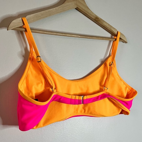 U.S. Polo Assn. Neon Pink & Orange Sports Bra Bikini Top XL - Picture 3 of 16